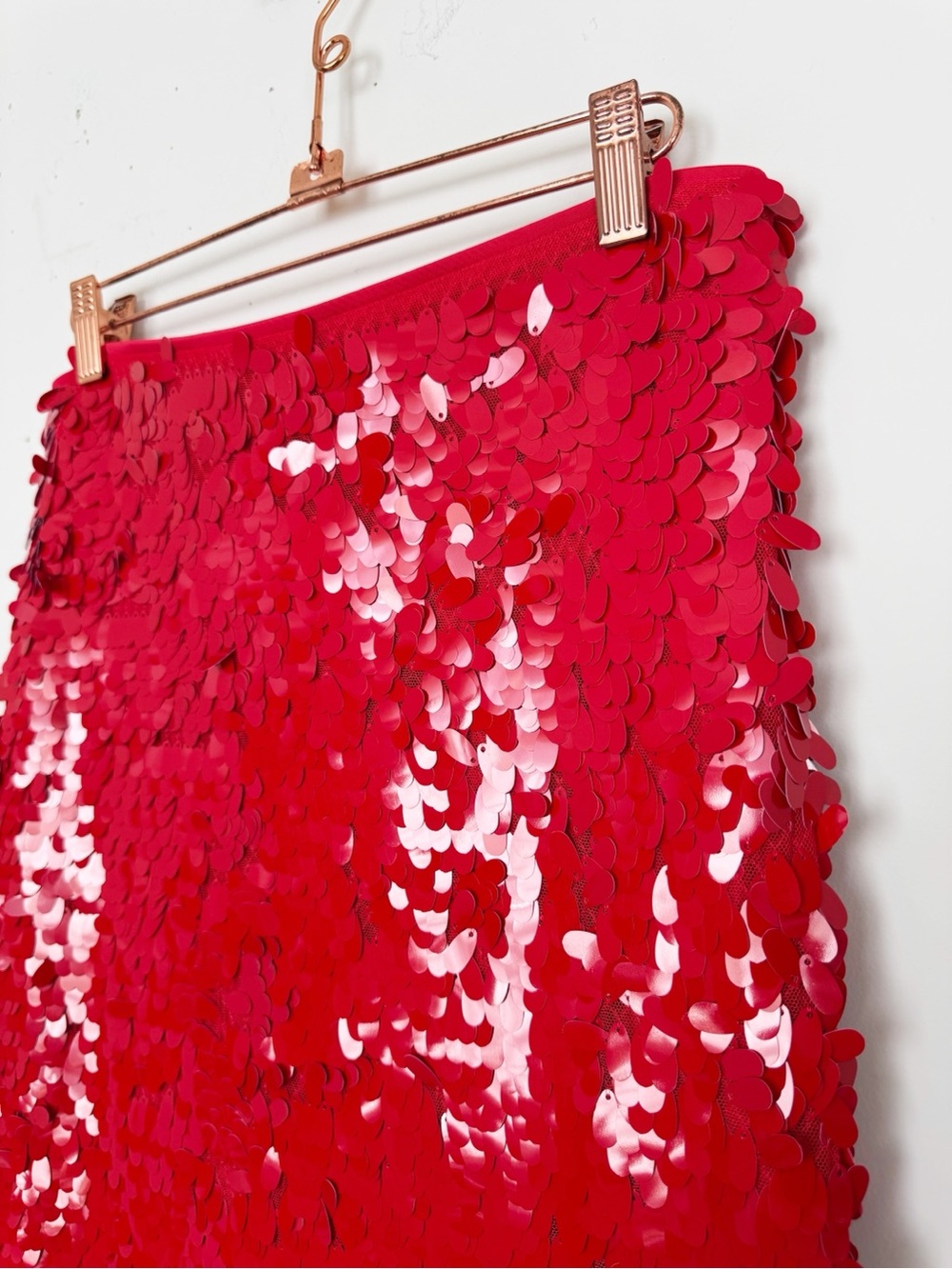 Red Sequin Midi Skirt - Picture 14 of 15